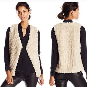 BB Dakota Keith Faux Fur Vest In Outmeal Sz Small
